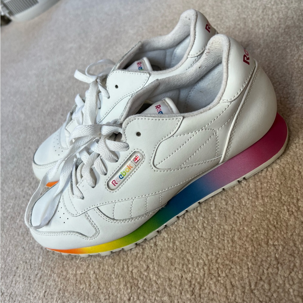 Reebok classic rainbow sneakers boys 71-J04358